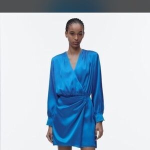 Zara Vibrant Blue Wrap Dress